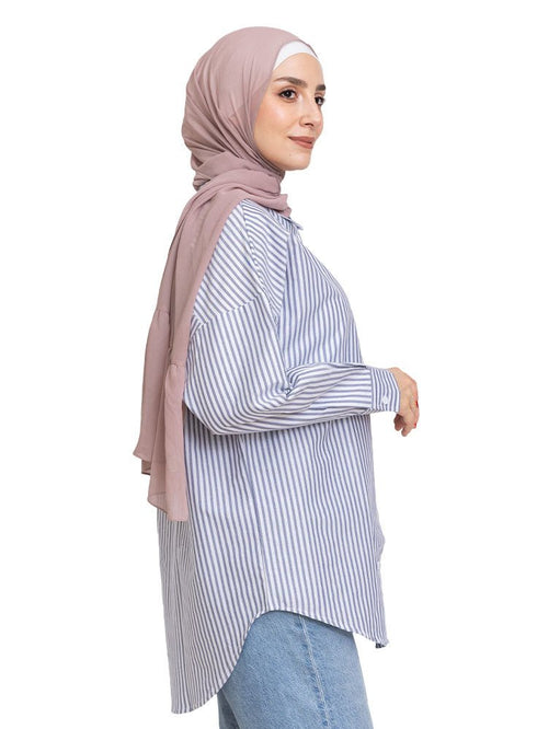 Design1 - Navy Striped Over - Size Shirt - Khotwh